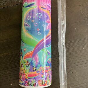 NEW Lisa Frank 20oz Tumbler w/Dolphins & Fish, Straw Included